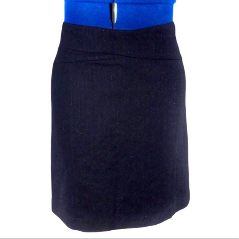 Merona 14 Womens plus-size black metallic pinstripe wool blend pencil skirt
